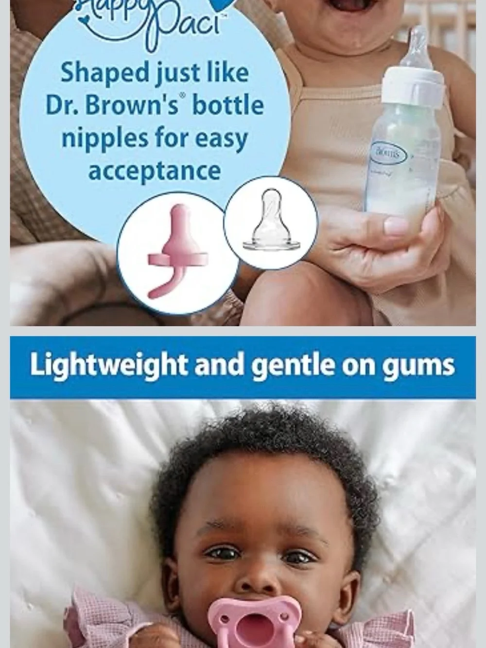 Dr. Brown's HappyPaci Silicone Pacifier Set - Pink